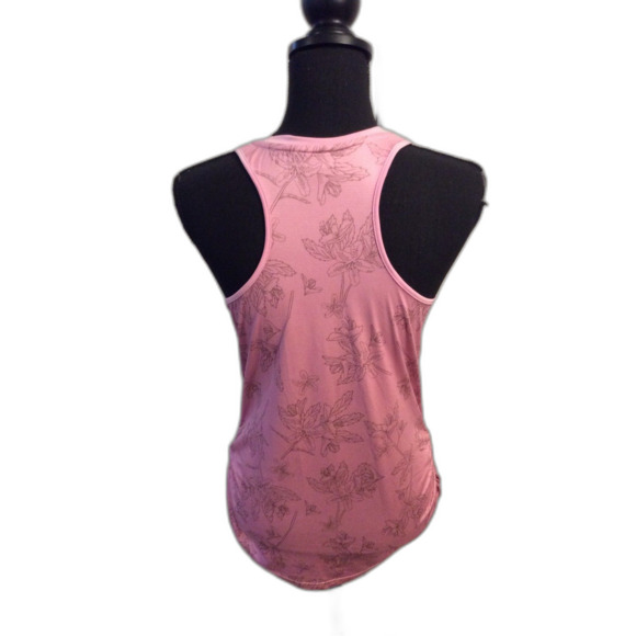 Columbia Medium M Tank Pink Floral Exercise Work out Racer Women's - Picture 3 of 5